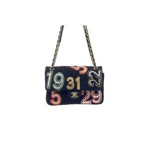 Chanel embroidered nunber tweed double flap bag